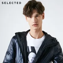 Отборная зимняя короткая парка пуховик мужской утиный пух блестящая повседневная куртка с капюшоном короткая мужская одежда | 419112516