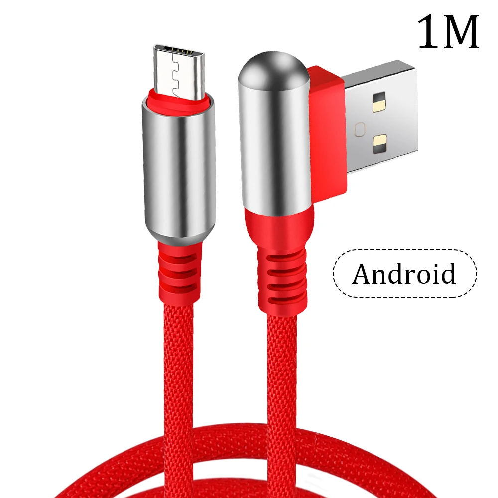 Type C USBC кабель для быстрой зарядки type-C Micro USB C для iOS локтевой кабель для зарядки мобильного телефона высокоскоростной передачи данных - Color: Micro-Red