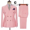Cenne Des Graoom New Men Suits Winter Jackets Double Breasted Tailor-Made 2 Pieces Gold Button Blazer Pant Wedding Costume Homme 3