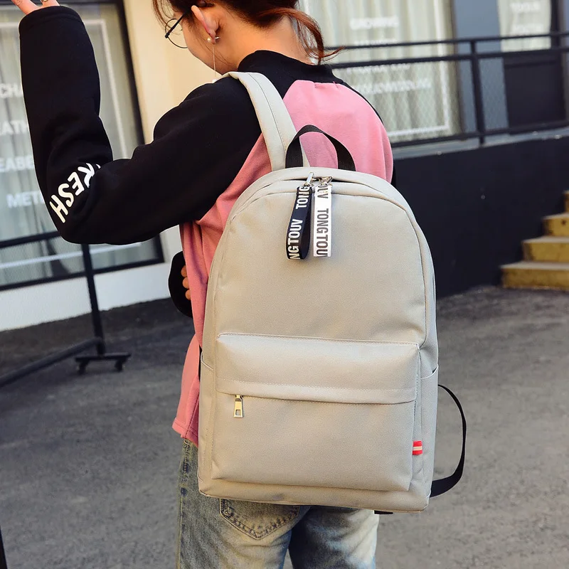 

DZ301-304 Fashion Vintage Pure Color Leather Simply School Bag Backpack Satchel Women Trave Shoulder Bag