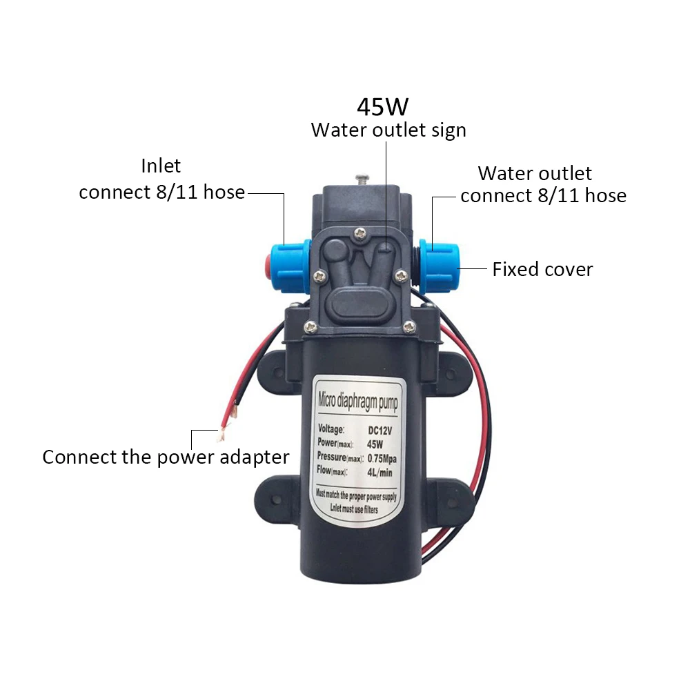 45W Water Pump Garden Drip Irrigation System Auto Watering Without Water Source 