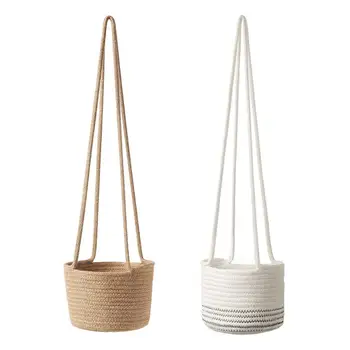

Plant Hanging Basket Cotton Rope Hemp Rope Storage Basket Cotton Rope Balcony Garden Flower Pot Hanging Flower Pot Net