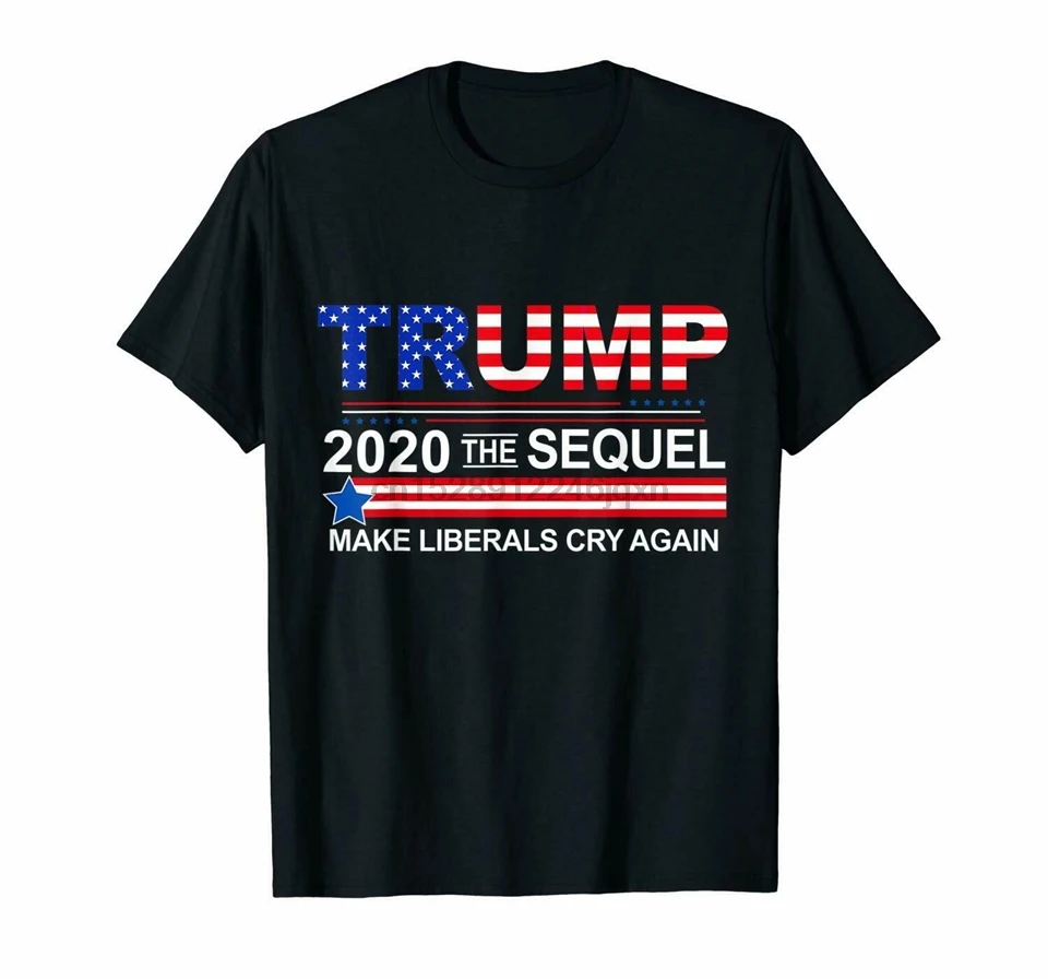 Черный Трамп 2020 сиквел Make Liberals Cry agne Футболка мужская тренд США 2019 новая крутая