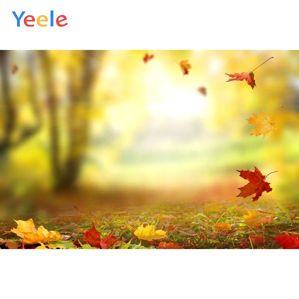 5x7ft Yellow autumn Backdrop photography background for childrens backdrop for newborns D-2782