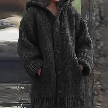

Vintage Loose Pocket Cardigans Sweaters Women Autumn Winter Long Sleeve Button Sweater Casual Plus Size Coat Female