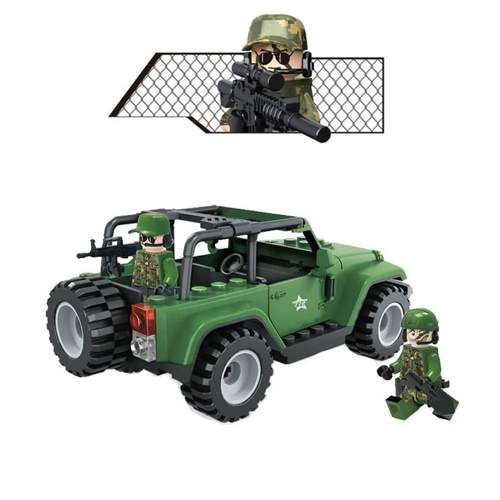 Сборные строительные блоки детские игрушки для J772 Wrangler Jeep военный автомобиль внедорожник игрушки для детей