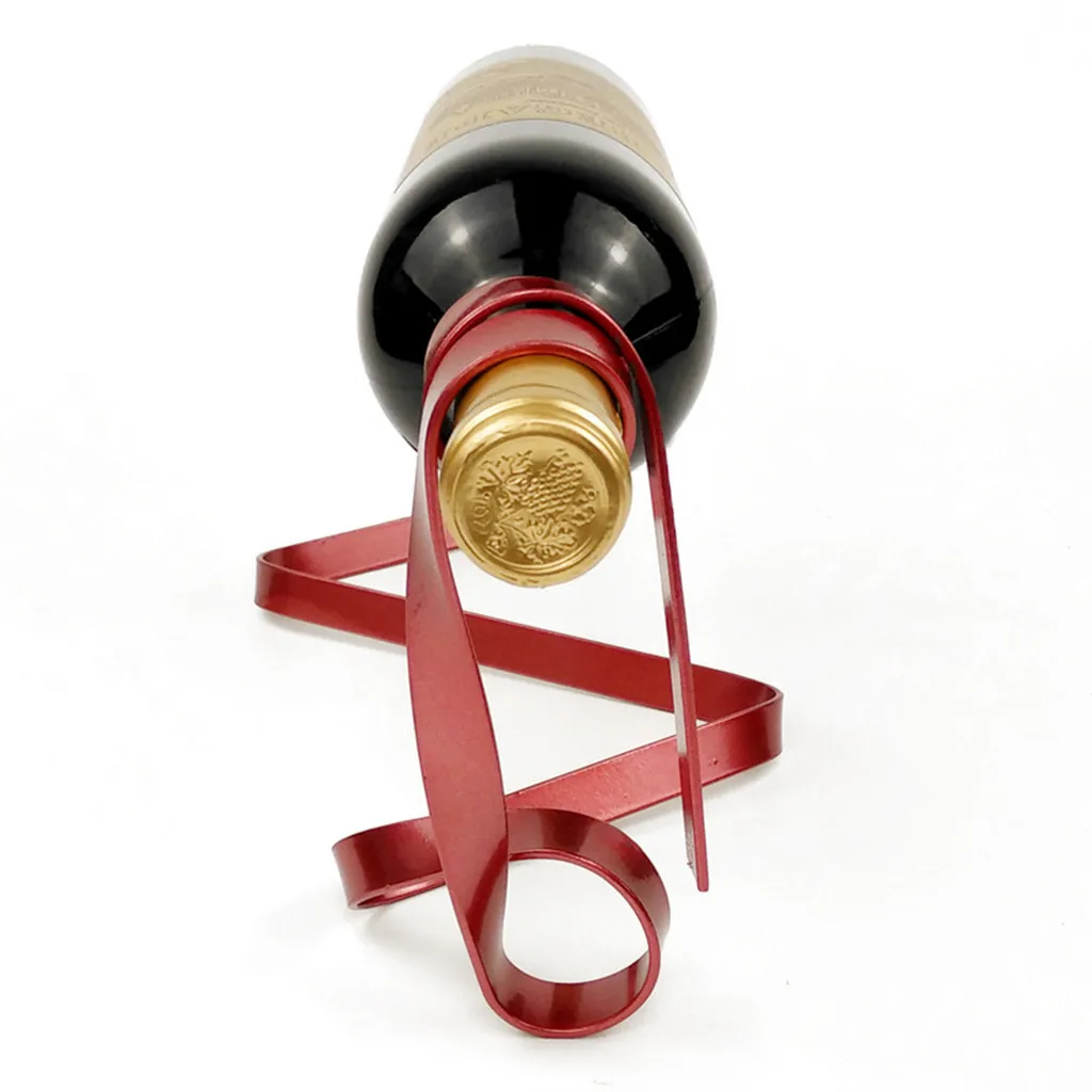 Цветная лента подвесной винный шкаф Железный креативный гравитационный баланс винная Бутылка Кронштейн Многоцветный винный шкаф кухонные аксессуары