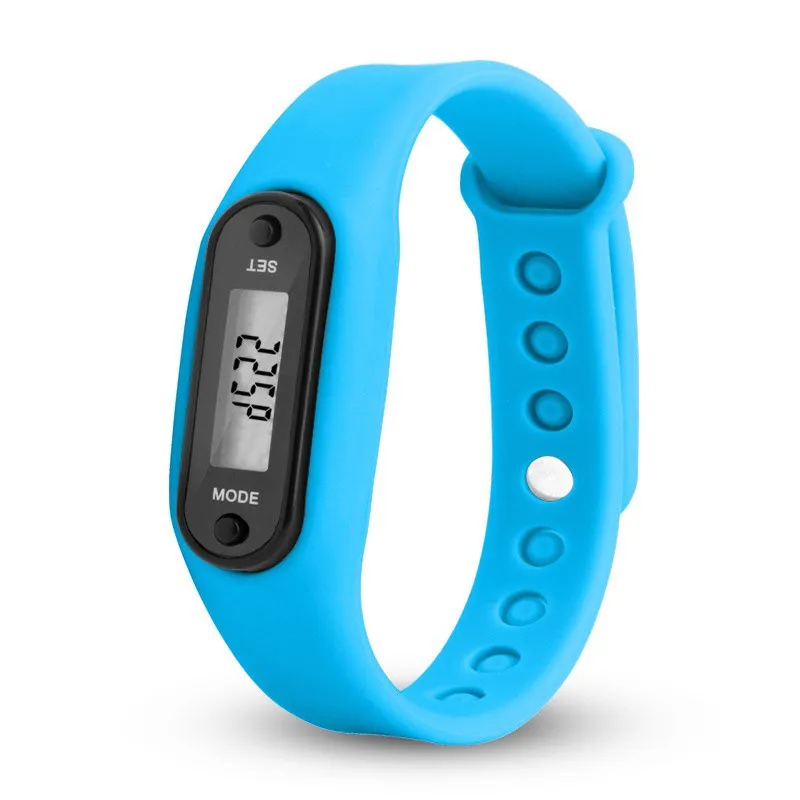 Digital LCD Silicone Run Step Walk DistanceWrist band Pedometer Calorie Counter Wrist Lovers Sport Fitness Multi-function Watch