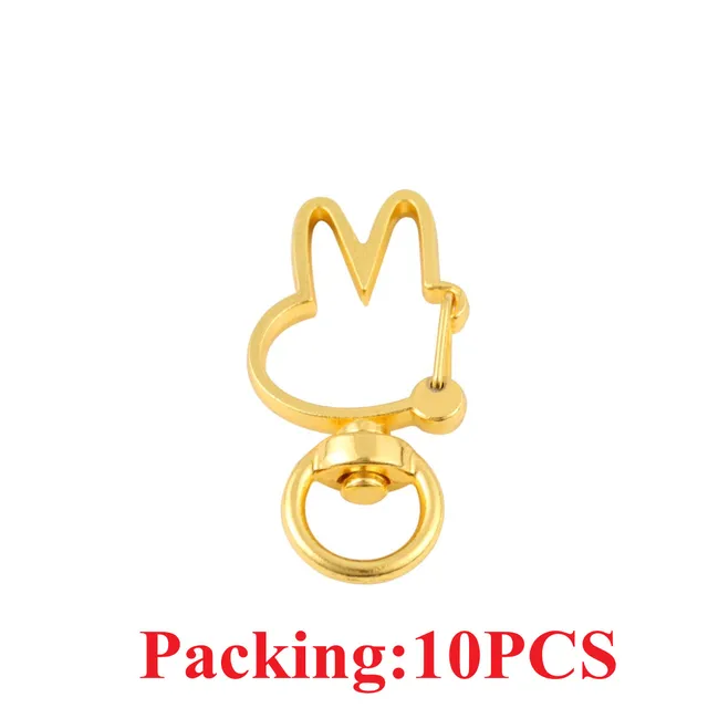 5-20pcs/lot Key Chain Key Ring keychain Bronze Rhodium Gold 28mm Long Round Split Keyrings Keychain Jewelry Making Wholesale DIY 10PCS Gold rabbit