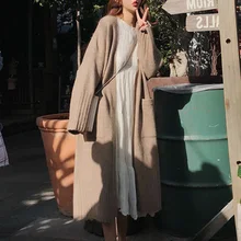 ^#Cheap Bohoartist Fall Solid Color Leisure long Cardigan Korean Japanese Style Students Fashion Sweaters with Pockets Warm Autumn Tops ^#Cheap Bohoartist Fall Solid Color Leisure long Cardigan Korean Japanese Style Students Fashion Sweaters with Pockets Warm Autumn Tops