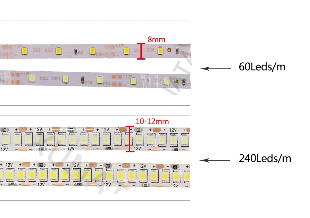 5m AC/DC 12V Светодиодные ленты SMD 2835 5054 5630 5050 Водонепроницаемый светодиодный светильник полосы 600 светодиодный 1200 светодиодный гибкий светодиодный лента светильник белый/теплый белый