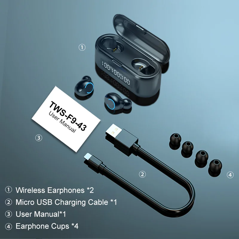 Hot IPX7 Waterproof Sport TWS Wireless Headphones Noise Reduction Music Earphones 5 1 Bluetooth Headphones 9D Stereo Earbuds