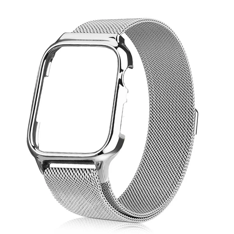 Чехол+ ремешок для Apple Watch 5 ремешок 44 мм 40 мм iWatch ремешок 42 мм 38 мм Миланский петля браслет металлический ремешок для Apple watch 4 3 2 1