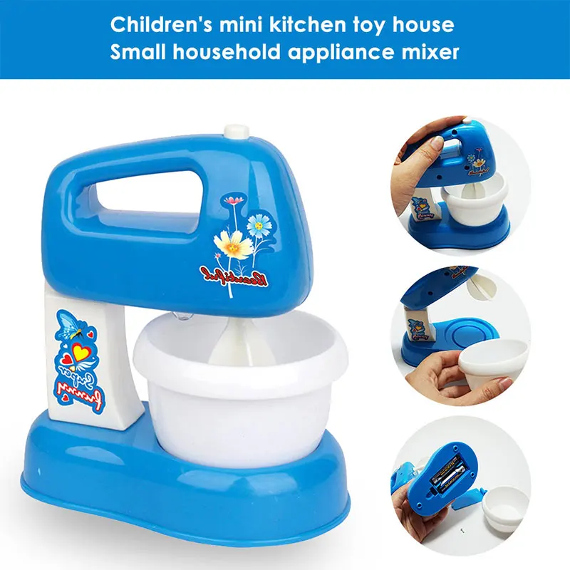 Kitchen Toy Mixer Play House Beautiful Practical Plastic Blue Rotate Food Processor Gift Blender