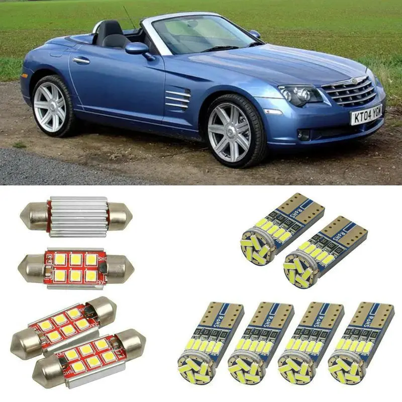 Внутренние светодиодные автомобильные фонари для Chrysler crossfire roadster для чтения купольные лампы для автомобилей Ошибка номерного знака свет 6 шт./лот