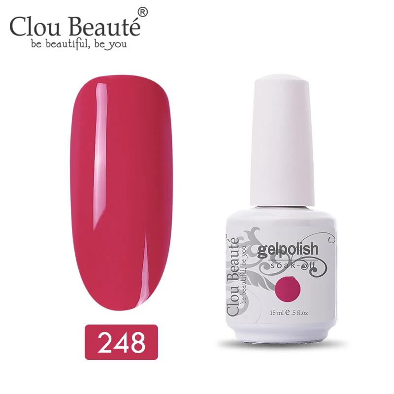 Гель-лак Clou Beaute Vernis, УФ-краска, сделай сам, лак для ногтей, гибридный, 15 мл, розовый, красный, фиолетовый цвета, УФ-яркий и блестящий Гель-лак - Цвет: 11248