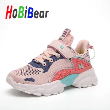 

HOBIBEAR Children Casual Girls Shoes Non-Slip Teenage Trainers for Boy Mesh Big Girls School Shoes Rubber Kids Boy Sport Shoes
