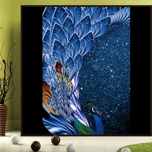 Подгонянный размер витражное окно пленка украшение статическое цепляться Китайский Стиль Павлин peaful Шкаф Дверь Окно 50 см x 100 см