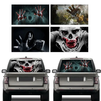

3D Horror Decal Automobile Car Styling Window Glass 130x60cm PVC Reflective Sticker Halloween Gift Car Sticker