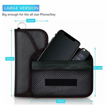 

Anti-theft Car Key Bag Protection Cover Case Blocking Pouch RFID Signal Shielding Carbon fiber