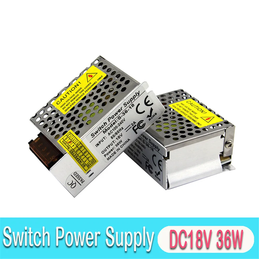 Переменный импульсный источник питания DC18V 2A 36W Трансформатор 100 240V AC к DC 18V SMPS для