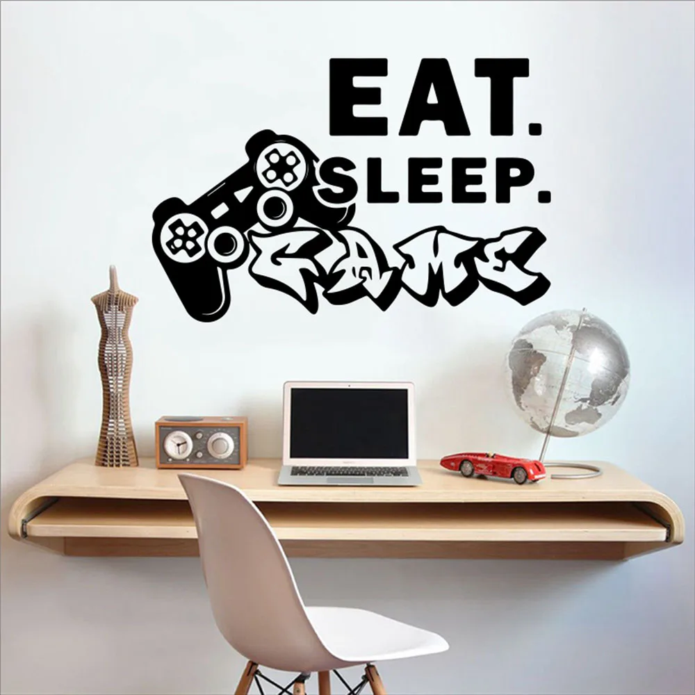 Игровой контроллер Play station Eat Sleep видеоигра наклейка на стену есть сон настенный