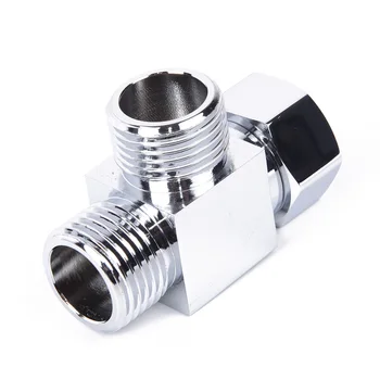 

G1/2inch 3-Way T-Adapter Brass Angle Valve Water Diverter For Bath Showers Bidet Universal Replacement Home Improvement