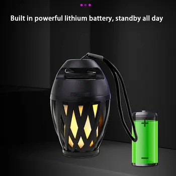 

Music Atmosphere HD Audio Camping Flickers Mini Wireless Portable Night Light HiFi Stereo Waterproof Bluetooth Speaker LED Flame