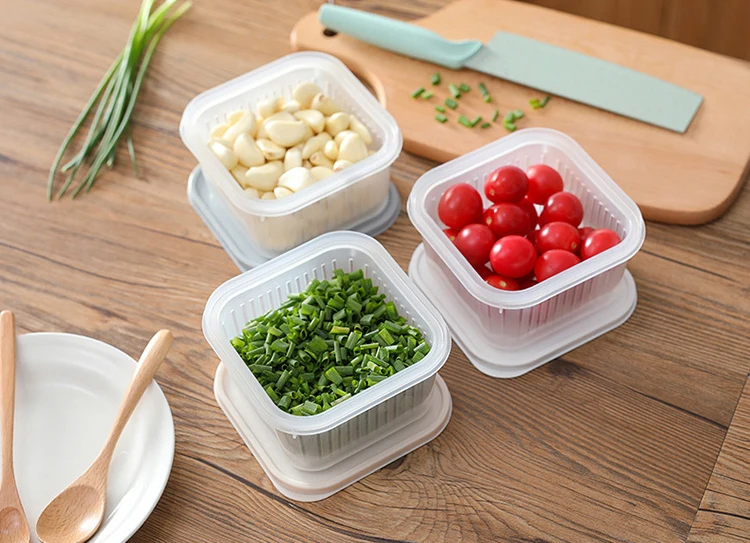 KitchenAce Double-deck Drain Box Bowl Vegetable Fruit Washing Drainer Gadgets&Tools Kitchen Strainer Box Kitchen Storage Gadget