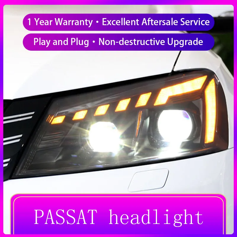 Akd Car Styling For Vw Passat B7 Headlights 2011-2016 Led Headlight Drl Hid  Head Lamp Bi Xenon Projector Lens Auto Accessories - Car Headlight Assembly  - AliExpress