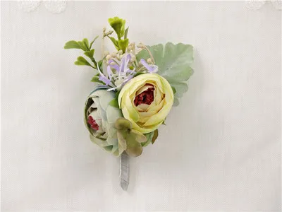 Corsage-4 YO CHO свадебный браслет-корсаж на запястье для подружек невесты, Шелковый розовый корсаж на запястье для подружек невесты и сестер, мужские бутоньерки с цветами - Цвет: Corsage-4