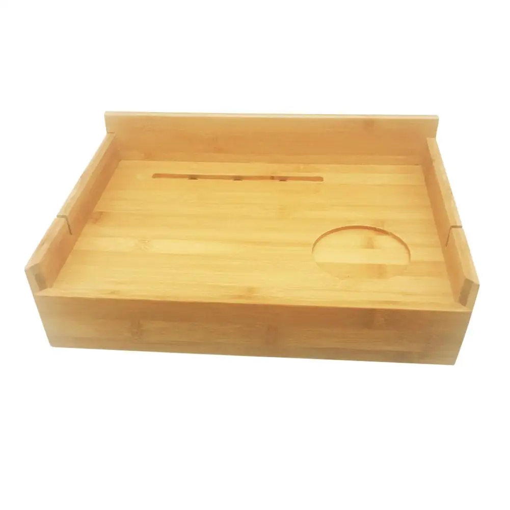 Поднос для хранения прикроватная полка органайзер нескользящая бамбуковая
