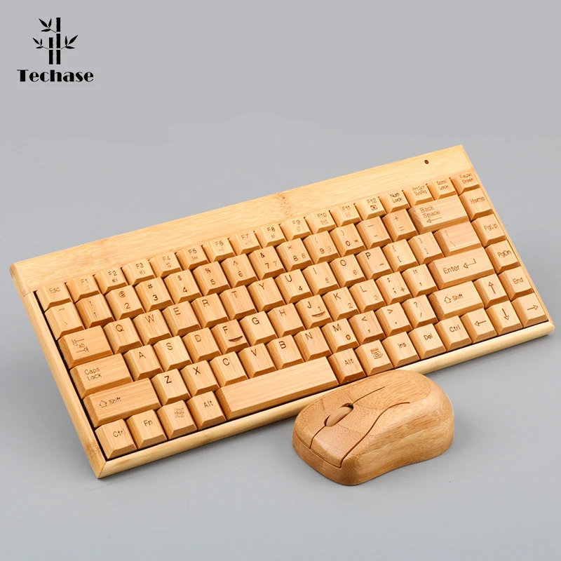 Беспроводная клавиатура и мышь Techase комбинированный костюм Bamboo Mini Teclado E Mouse Sem Fio