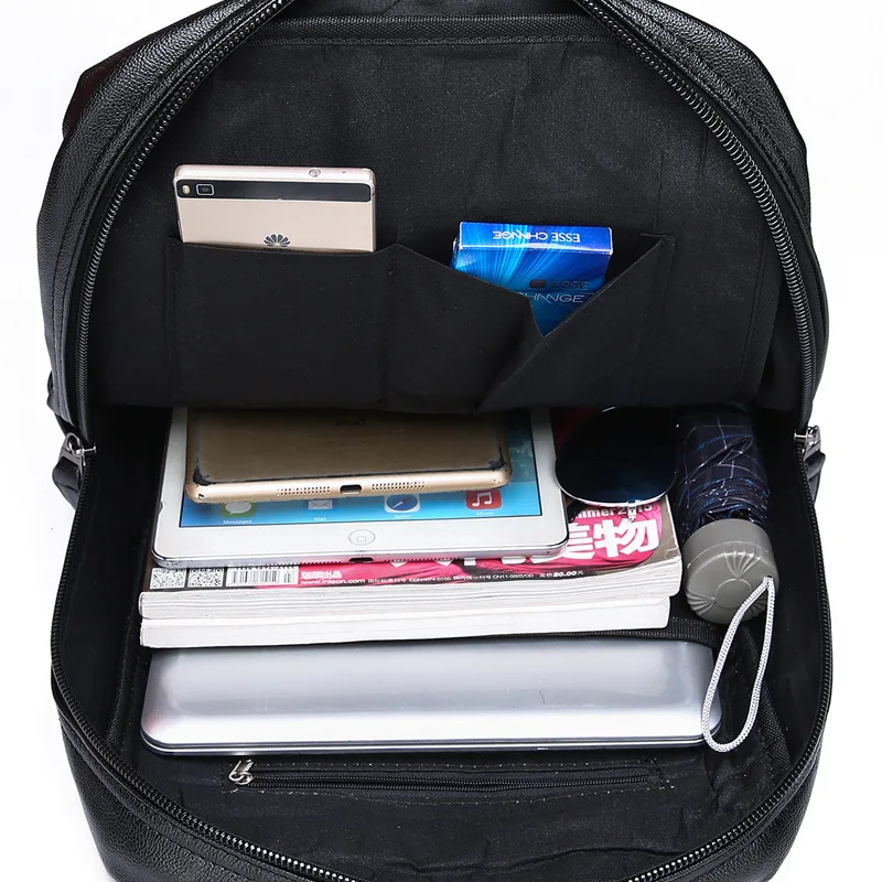 

Backpack MEN'S Backpack Casual Korean-style Fashion PU Leather Computer Travel School Bag Men's Fashion
