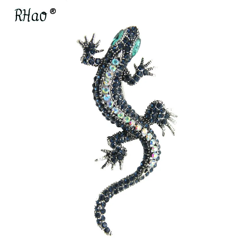 

Europe And America Retro Cool Lizard Gecko Brooch Brooch Electroplated Antique Silver Animal Corsage Pin Clothing Accessories Me