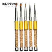 Профессиональный 5 шт инструментов для ногтей кисть для рисования набор дизайн ручка для точечного нанесения Кисти Набор инструментов для ногтей УФ-гель для салона Красота инструменты для ручной работы с украшением в виде кристаллов