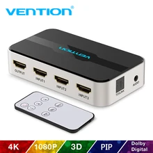 Vention HDMI сплиттер 3x1 4K 3 Порт HDMI коммутатор 3 в 1 Переключатель HDMI с Toslink аудио 3D 2160P для Xbox 360 PS4 Smart tv