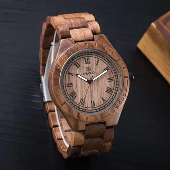 

UWOOD Wooden Watch Elegant Men Watch Luminous Japanese Movement Quartz Watch GA
