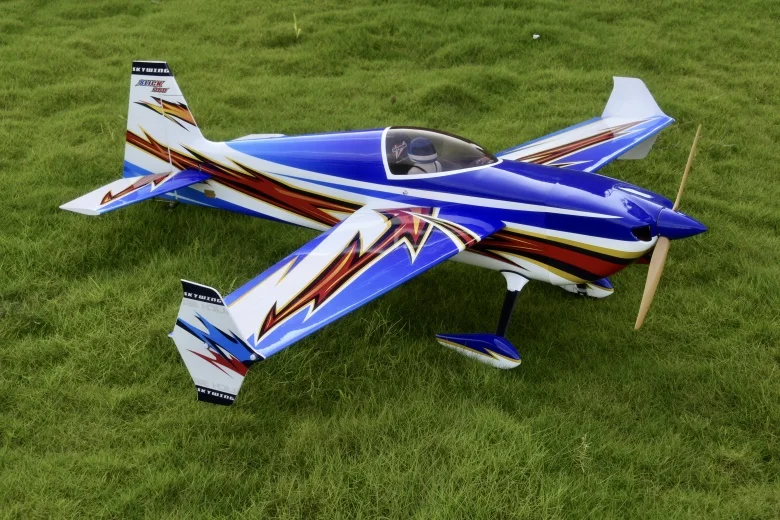 SKYWING деревянный материал самолет RC 3D самолет радиоуправляемая модель для хобби игрушки 73 дюймов размах крыльев 7" 120E slick360 35cc 3D EP/GP самолет комплект - Цвет: Синий