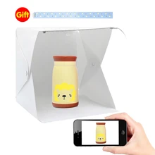 

Portable Photo Studio Button Light Box 2 LED Panels 6 Color Backdrops Mini Foldable Photo Shooting Photography lightbox 20x20x20
