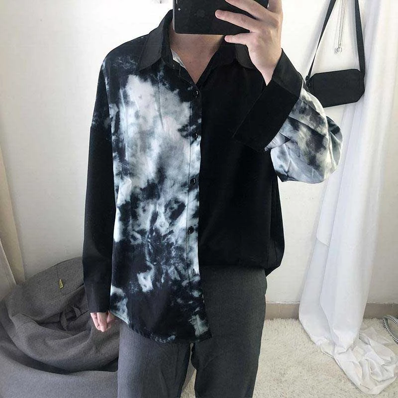 Black and white tie dye tank top Clearance