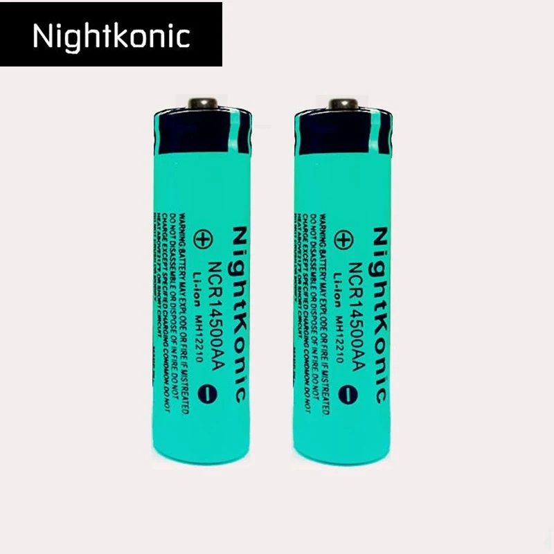 14500 батарея супер высокое качество Nightkonic 14500 3,7 V литий-ионная аккумуляторная батарея для фонарика - Цвет: 2 pcs 14500 battery