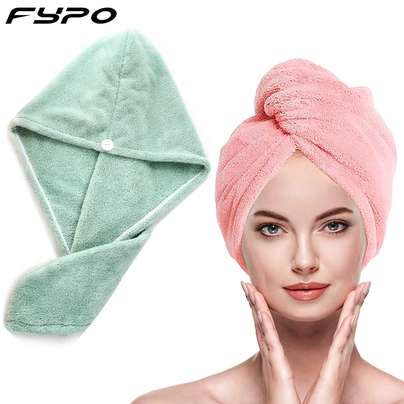 Fypo Women Hair Drying Towel Hat Quick Cap Bath Shower Wrap Super Absorbent for Household Tool | Дом и сад