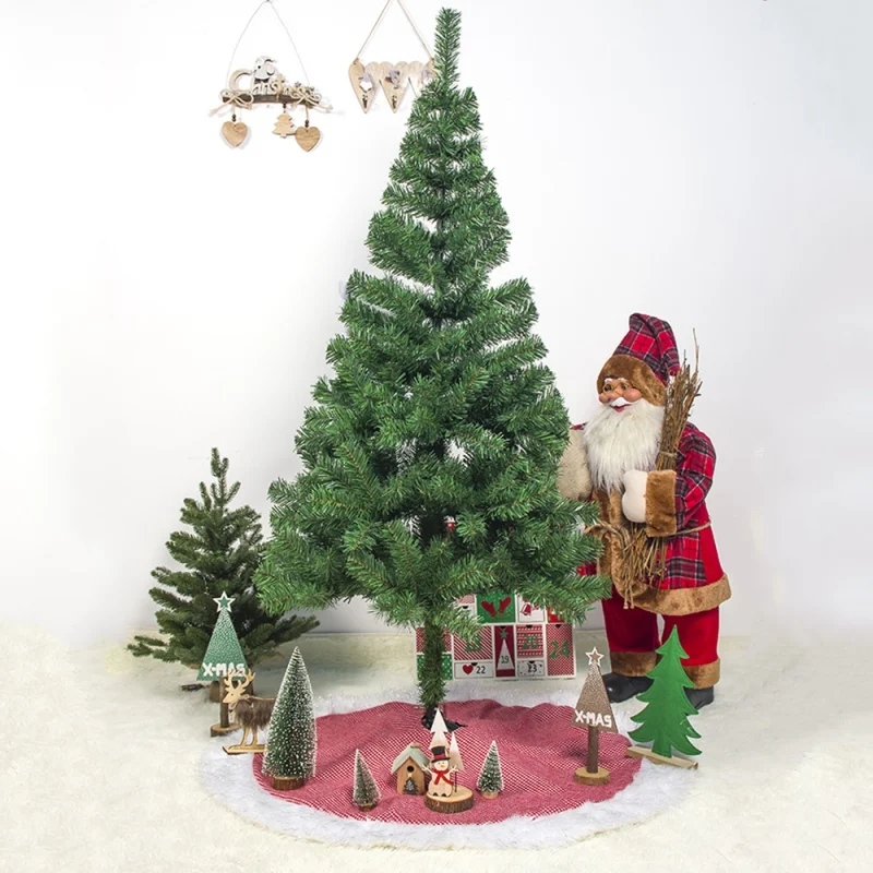 

Christmas Tree Skirt 48 inches Large Natural Burlap Jute Plain with Hand-Sewn White White Decor Rustic Xmas Tree Holiday Decor H