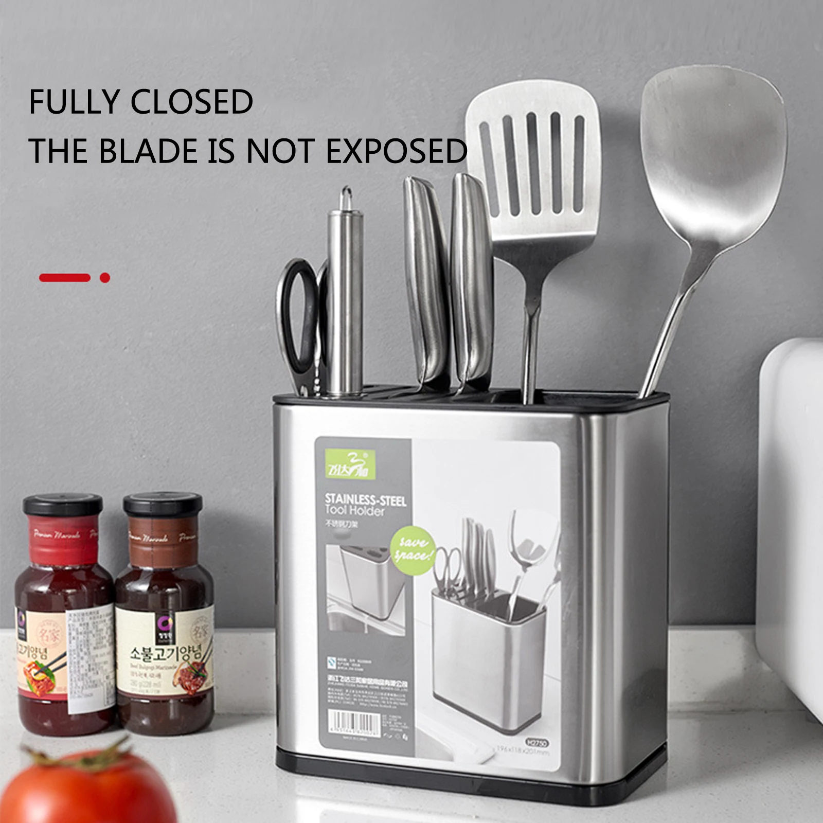 Description Picture 3 of itemMultifunctional Kitchen Utensils Chopstick Cage Tableware Storage Hollowed Drain Cutlery Storage Stainless Steel Chopstick Rack