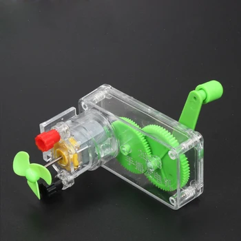 

DIY Hand Crank DC Generator Model Fan Kit Construct Their Very Own Powered Mini Fan Science Experiment Education Kids Toys