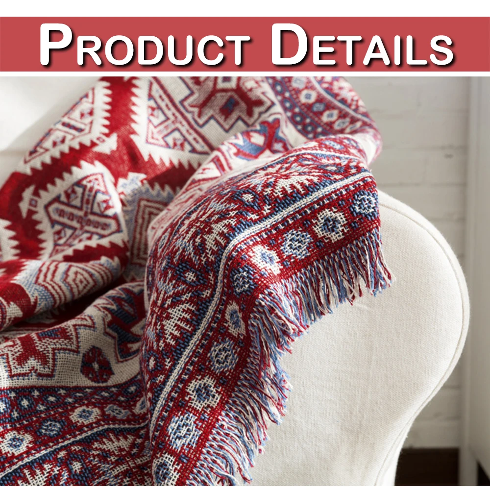 Boho Стиль чехол хлопок Ленточки три Слои диван с обивкой из гобелена CoversBaby покрывало Одеяло Анти-пыль чехол для дивана домашний декор D20