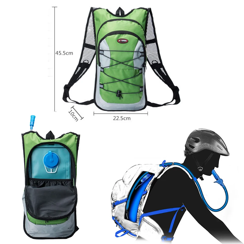 12L Outdoor Backpack Camping Bag With 2L Water Bag Waterproof Mountaineering Hiking Backpacks Molle Sport Bag Climbing Rucksack