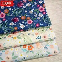 HLQON хлопчатобумажная ткань с мелким цветочным принтом, используемая для шитья одежды, текстильная Женская одежда, юбка, обувь 100x150 см