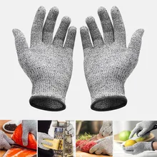 Gants de sécurité résistants aux coupures, niveau Anti coupure gris, travail jardin boucherie jardinage magique garde mains outil de cuisine 1 paire